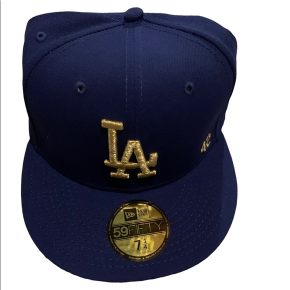 Los Angeles Dodgers Hat Fitted 7 3/4 Men New Era 59Fifty Lids Thank You Jackie - Picture 2 of 5